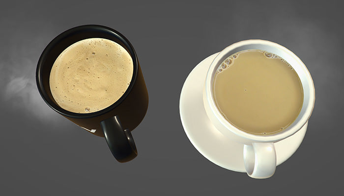 Steaming Hot Tea And Coffee