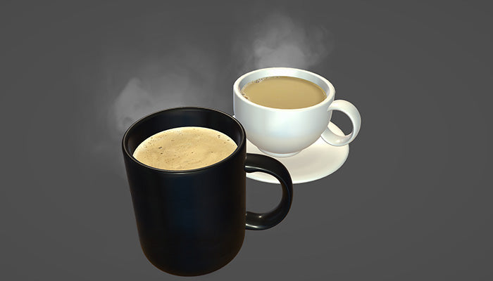 Steaming Hot Tea And Coffee
