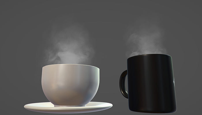 Steaming Hot Tea And Coffee